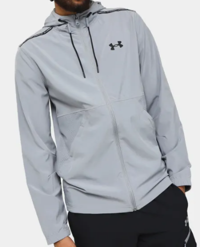 Under Armour Lock Up Woven Jacket Hombre Gris Talla S | Chaqueta Deportiva con Capucha Cortavientos